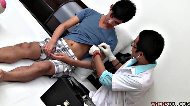 Skinny asian patient pounded by doc