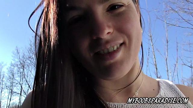 Talia Amanda Shows Her Huge Tits Outside At Hotel