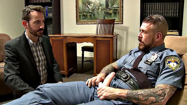 Taking a Wild Ride on the Cop's Big Cock - Rocco Steele & Bryan Slater