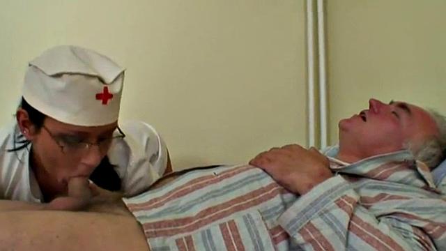 Cock-sucking nurse teen fucks old man