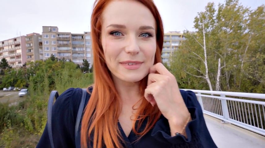 Pickedup redhead ravaged outdoor