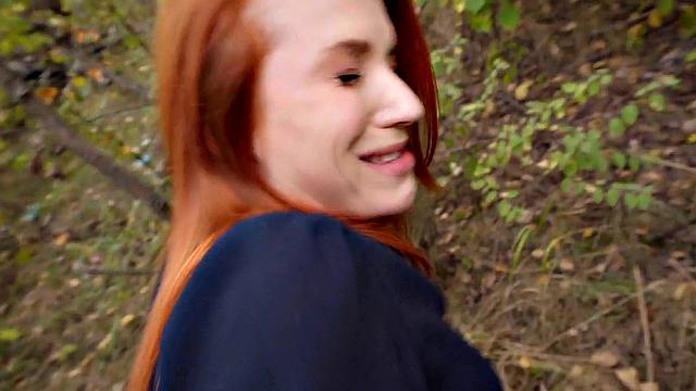 Pickedup redhead ravaged outdoor