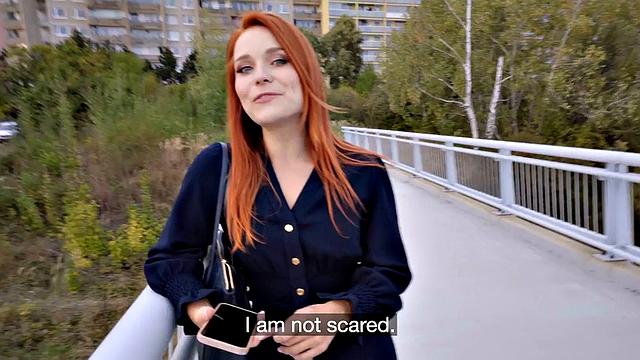 Pickedup redhead ravaged outdoor