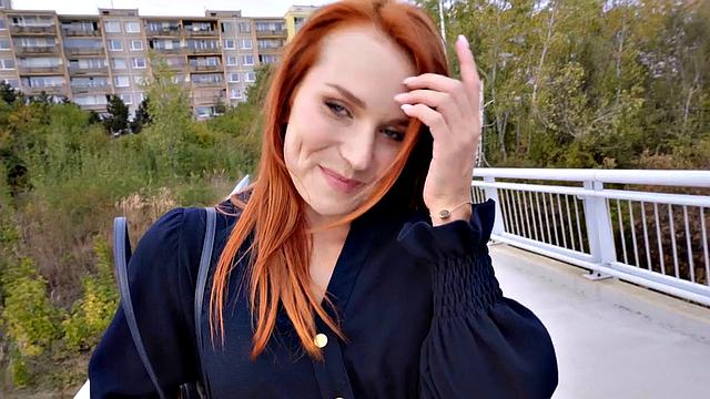 Pickedup redhead ravaged outdoor