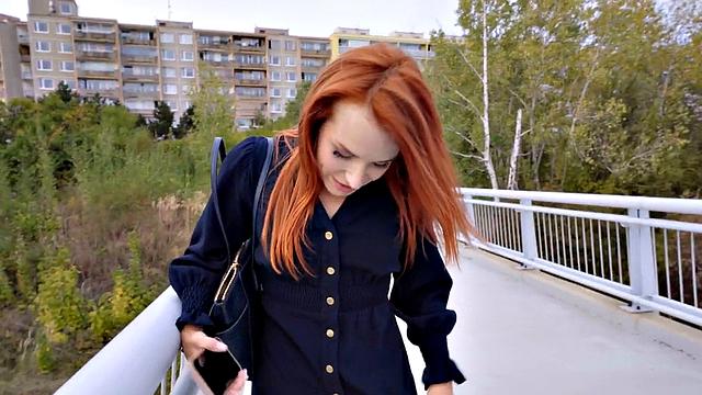 Pickedup redhead ravaged outdoor