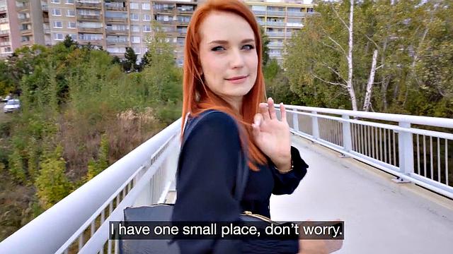 Pickedup redhead ravaged outdoor