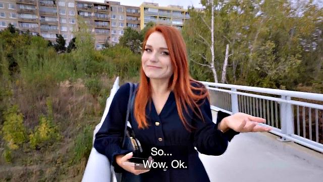 Pickedup redhead ravaged outdoor