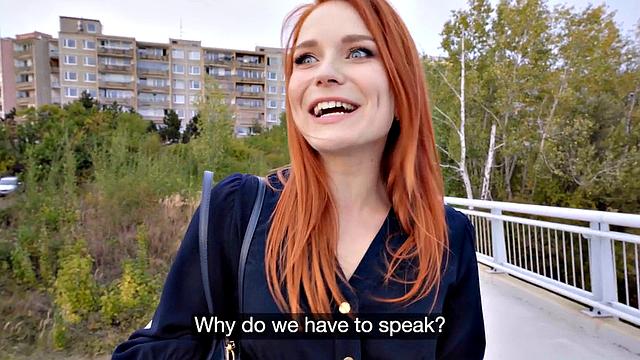 Pickedup redhead ravaged outdoor