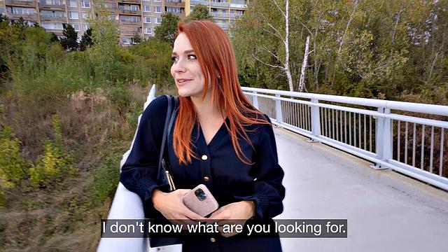 Pickedup redhead ravaged outdoor