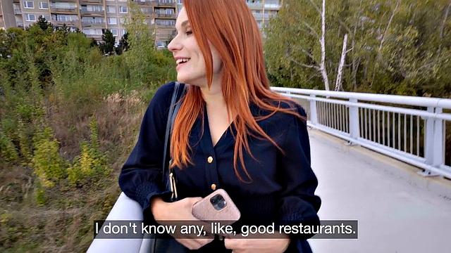 Pickedup redhead ravaged outdoor