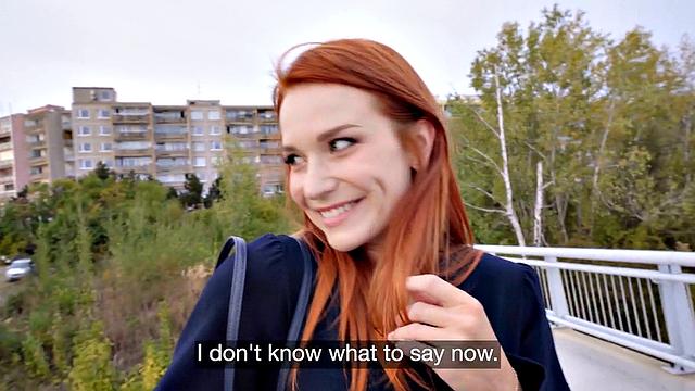 Pickedup redhead ravaged outdoor