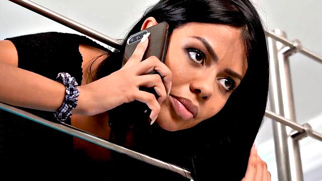 STUCK4K. Cock can't be controlled when friend sees Latina's amazing butt