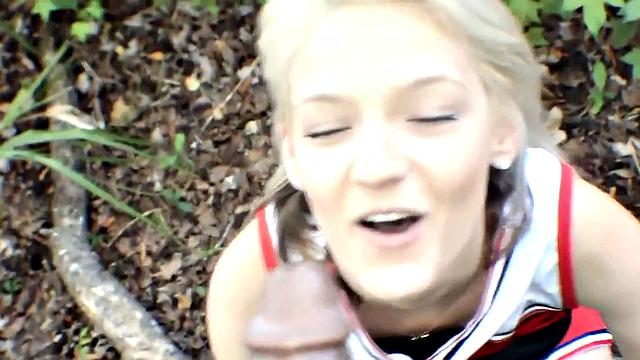 Blonde Cheerleader with BBC