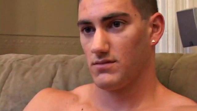 Jeron Carter seems like a nice guy and isn't nervous despite his on-screen debut. He strips out of his clothes to reveal a beautiful body. His chest, arms, and abs are perfectly designed and ripple slightly as he jerks off.