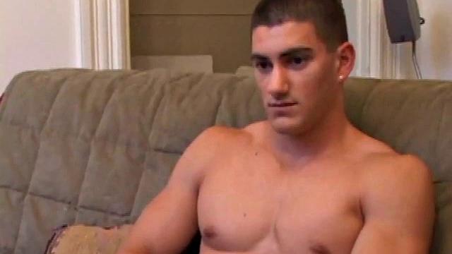 Jeron Carter seems like a nice guy and isn't nervous despite his on-screen debut. He strips out of his clothes to reveal a beautiful body. His chest, arms, and abs are perfectly designed and ripple slightly as he jerks off.