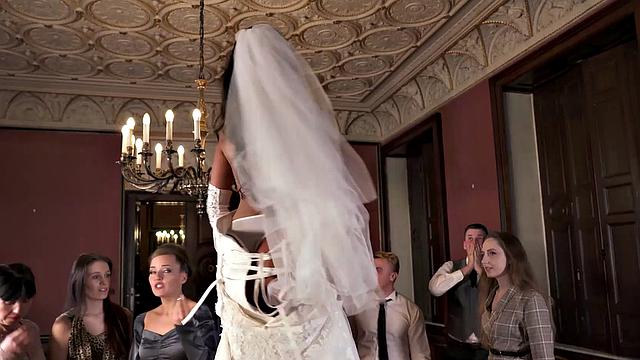 BRIDE4K. Couple starts fucking in front of guests after wedding ceremony