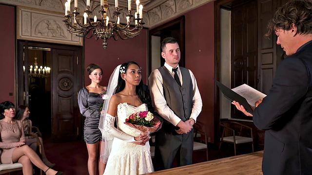 BRIDE4K. Couple starts fucking in front of guests after wedding ceremony