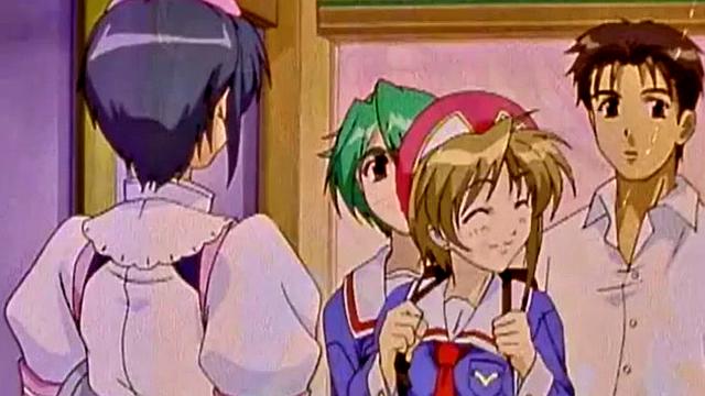 Блондинистая малолетка выронила трусы и словила японский хентай по-взрослому