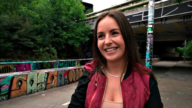 Cash-hungry babe gets fucked in public POV style and gives a sloppy handjob