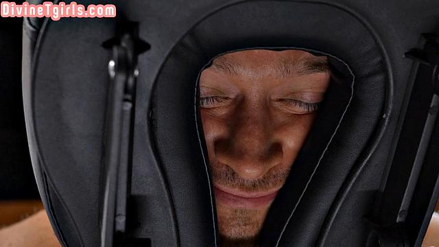 Trans goddess bouncing on lucky guy