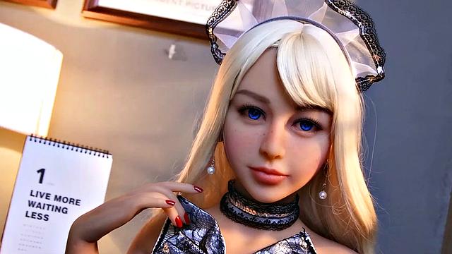 Maid sex doll with cute face and body