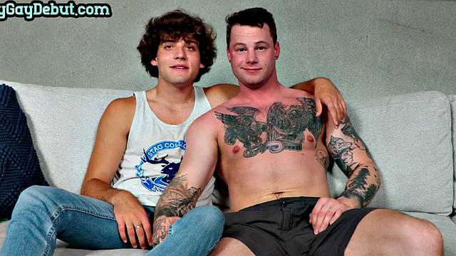 Cumming twunk barebacks inked jock after casting