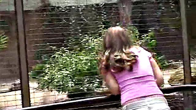 Hot solo teen babe outdoors finger fucking her pussy