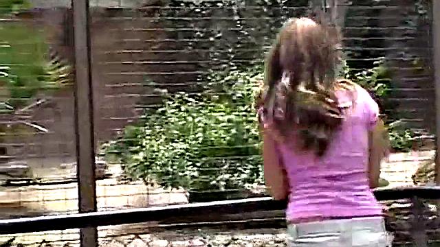 Hot solo teen babe outdoors finger fucking her pussy