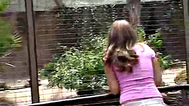 Hot solo teen babe outdoors finger fucking her pussy