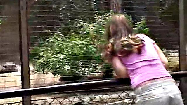 Hot solo teen babe outdoors finger fucking her pussy