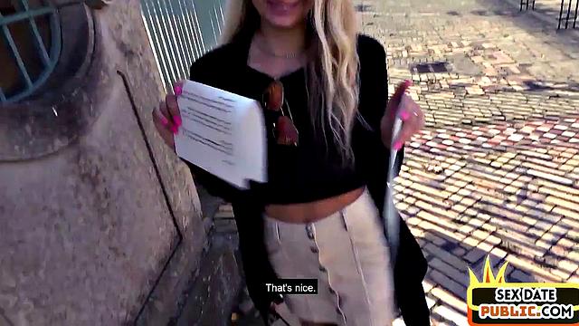 Pickedup euro blonde gets nailed during sex date