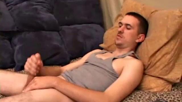 Cute little Casper releases his huge cock from his shorts, lubes it up and starts jacking. After delivering a great stroke show, and taking himself to the edge several times, he's ready to shoot.