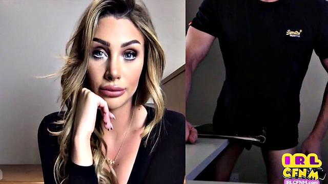 CFNM amateur domina seducing guy who wanks over webcam