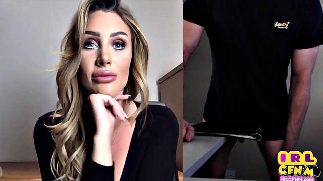 CFNM amateur domina seducing guy who wanks over webcam