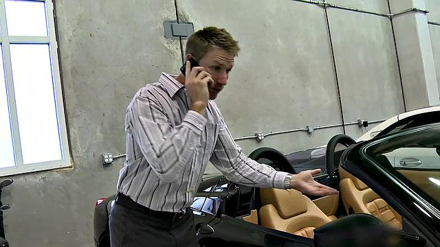 Brunette with titties gets her pussy and ass drilled in a hot reverse cowgirl action