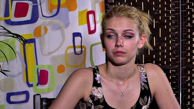 ATM teen deepthroats during public anal