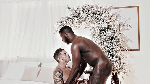 BBC bottom Jock sucks stud's cock before anal pounding