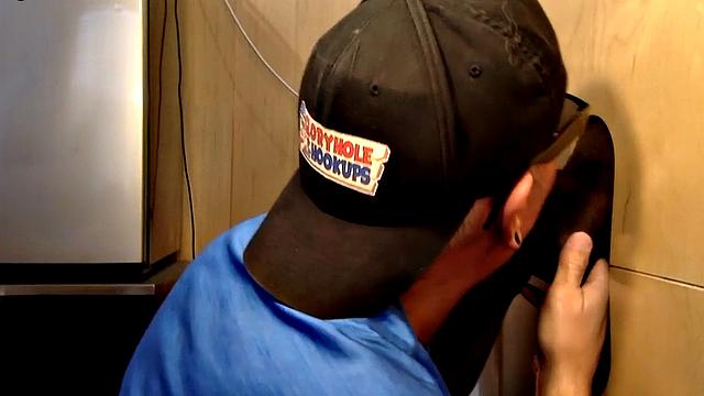 Tattooed gloryhole DILF sucks Black cock with cum