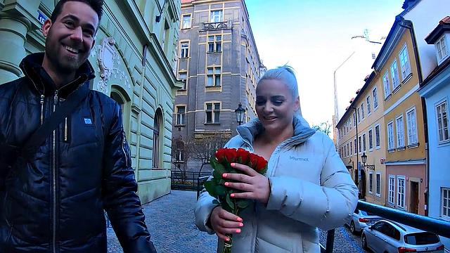 HUNT4K. Big-boobied MILF welcomes unknown man in twat, not husband