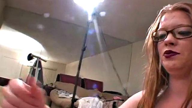 Horny slut Deja wanks cock in POV