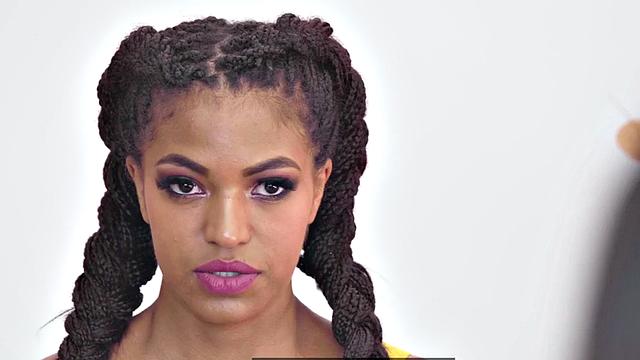 Sinful ebony fingering oiled babe in hot affair