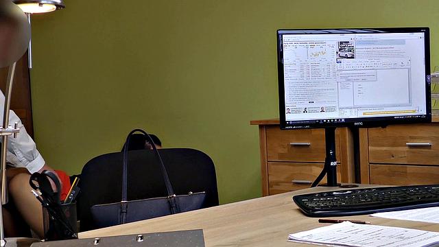 LOAN4K. Adventurous clerk lures a hottie into sex