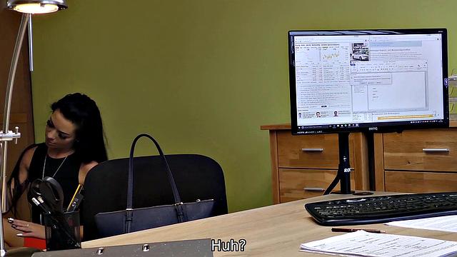 LOAN4K. Adventurous clerk lures a hottie into sex