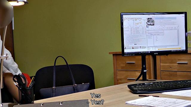 LOAN4K. Adventurous clerk lures a hottie into sex