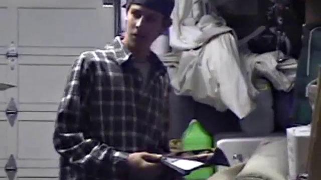Jayden is skateboarding in his garage when he finds a porn magazine. He starts flipping through it while getting hard. Jayden strokes to the visual stimulation until he cums.
