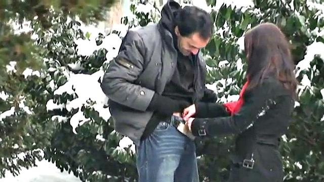 Teen fucks old man in public