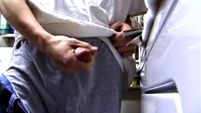 Returning home with a new porn magazine, Shane heads to the laundry room to check out his new porn rag and jerk off. The porn must be good because he quickly gets stiff and starts stroking.