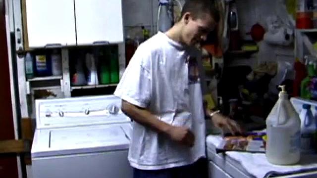 Returning home with a new porn magazine, Shane heads to the laundry room to check out his new porn rag and jerk off. The porn must be good because he quickly gets stiff and starts stroking.