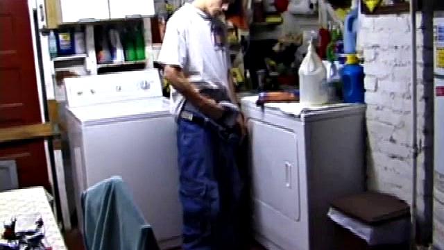 Returning home with a new porn magazine, Shane heads to the laundry room to check out his new porn rag and jerk off. The porn must be good because he quickly gets stiff and starts stroking.