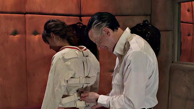 Bondage subject bound and fucked by dom during class